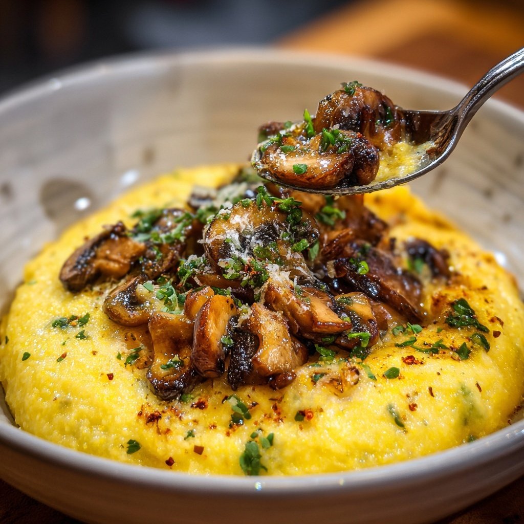Cremige Polenta mit Pilzragout