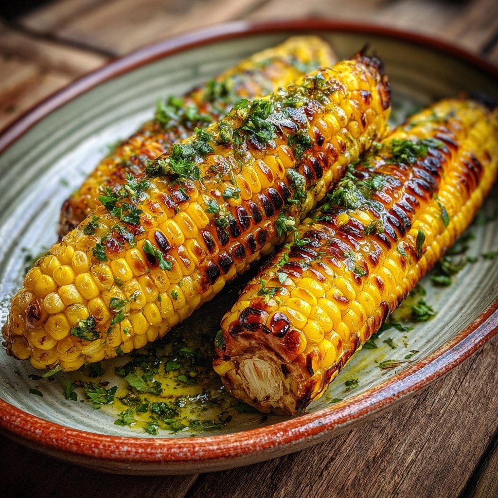 Gegrillte Mais Spalten Mit Kräuteröl