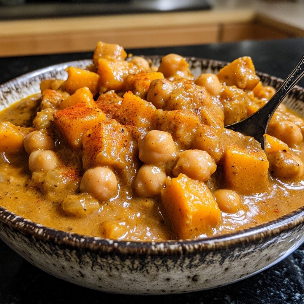 Curry mit Kürbis und Kichererbsen