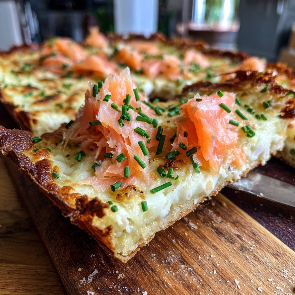 Flammkuchen mit Räucherlachs