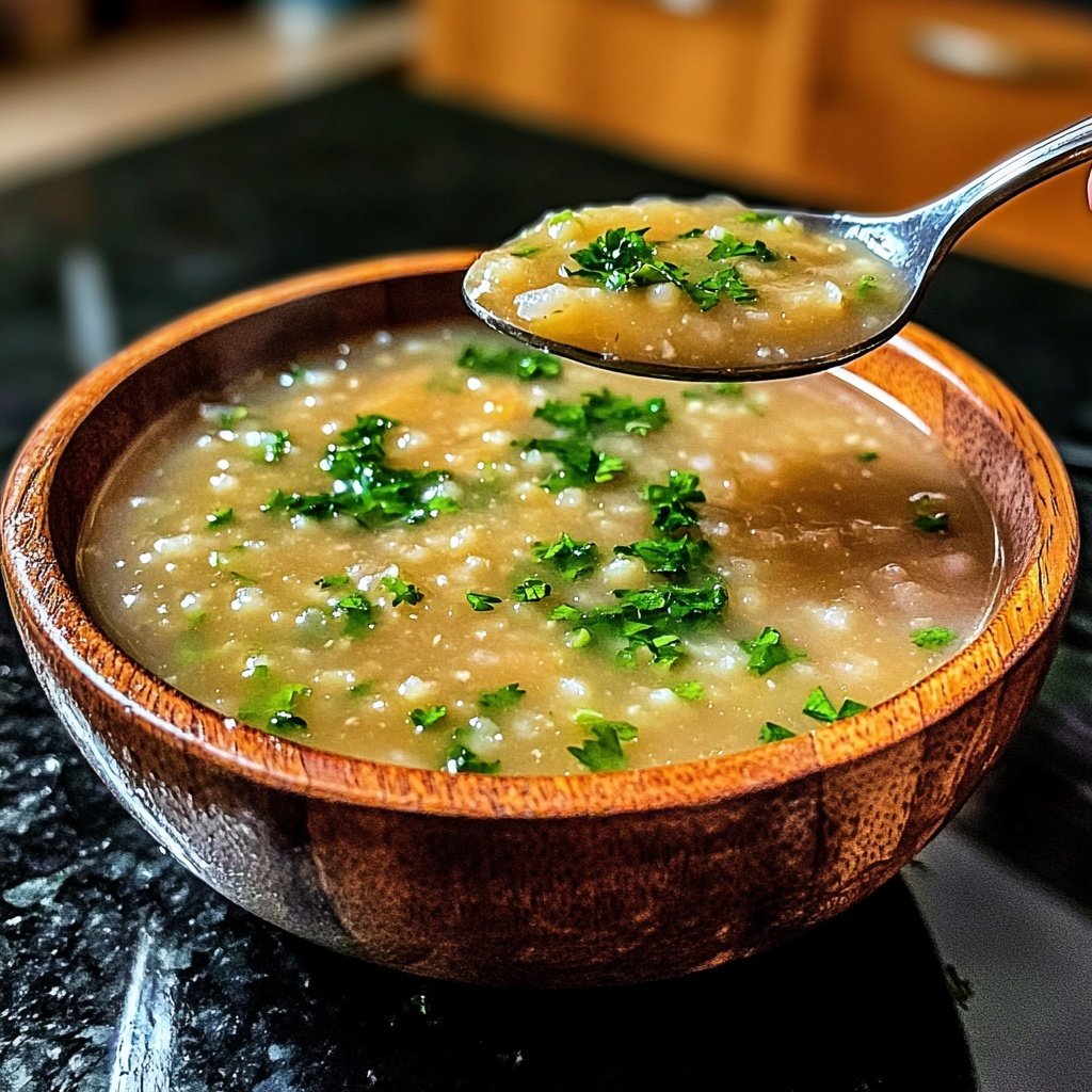 Linsensuppe mit Petersilie