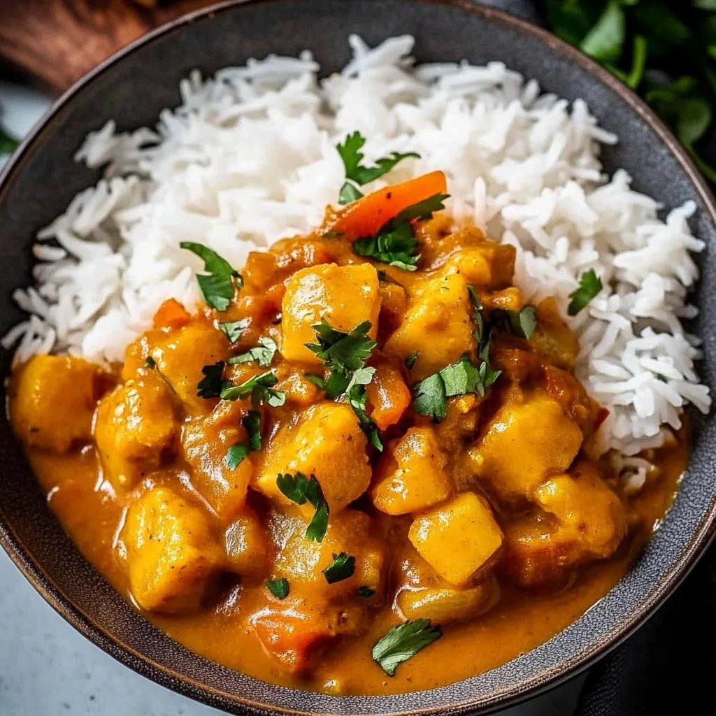 Kürbis-Curry mit Kichererbsen und Kokosmilch