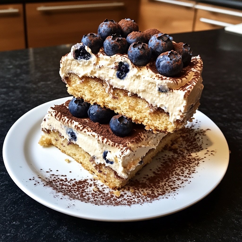 Blaubeer-Tiramisu ohne Alkohol