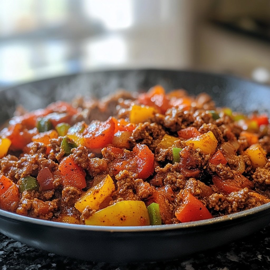 Hackfleisch Paprika Reis Pfanne