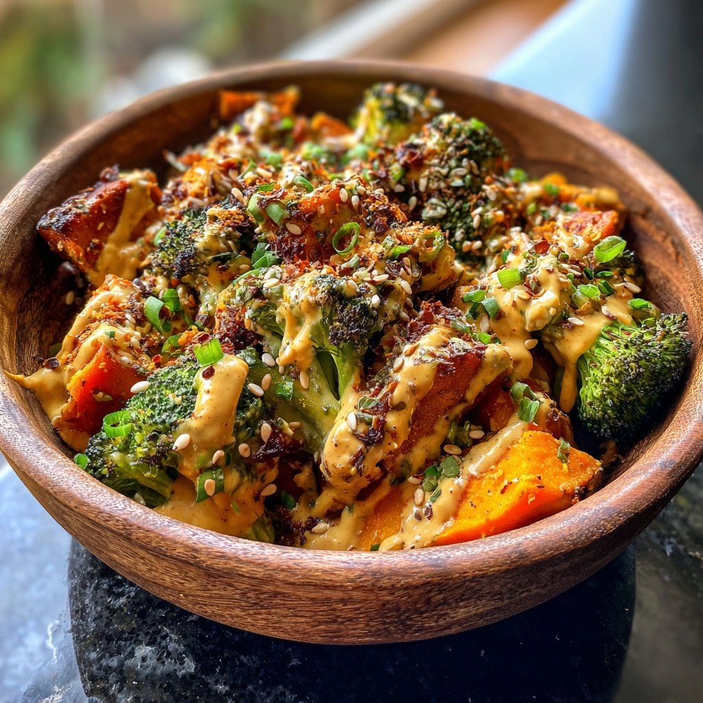 Brokkoli Süßkartoffel Bowl