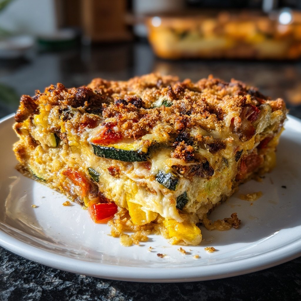 Abendessen mit Gemüseauflauf