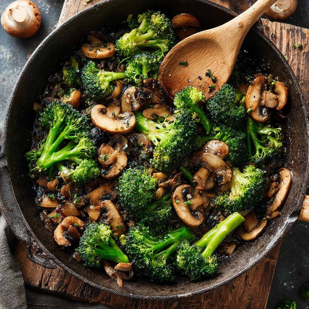 Brokkoli Pfanne Mit Pilzen