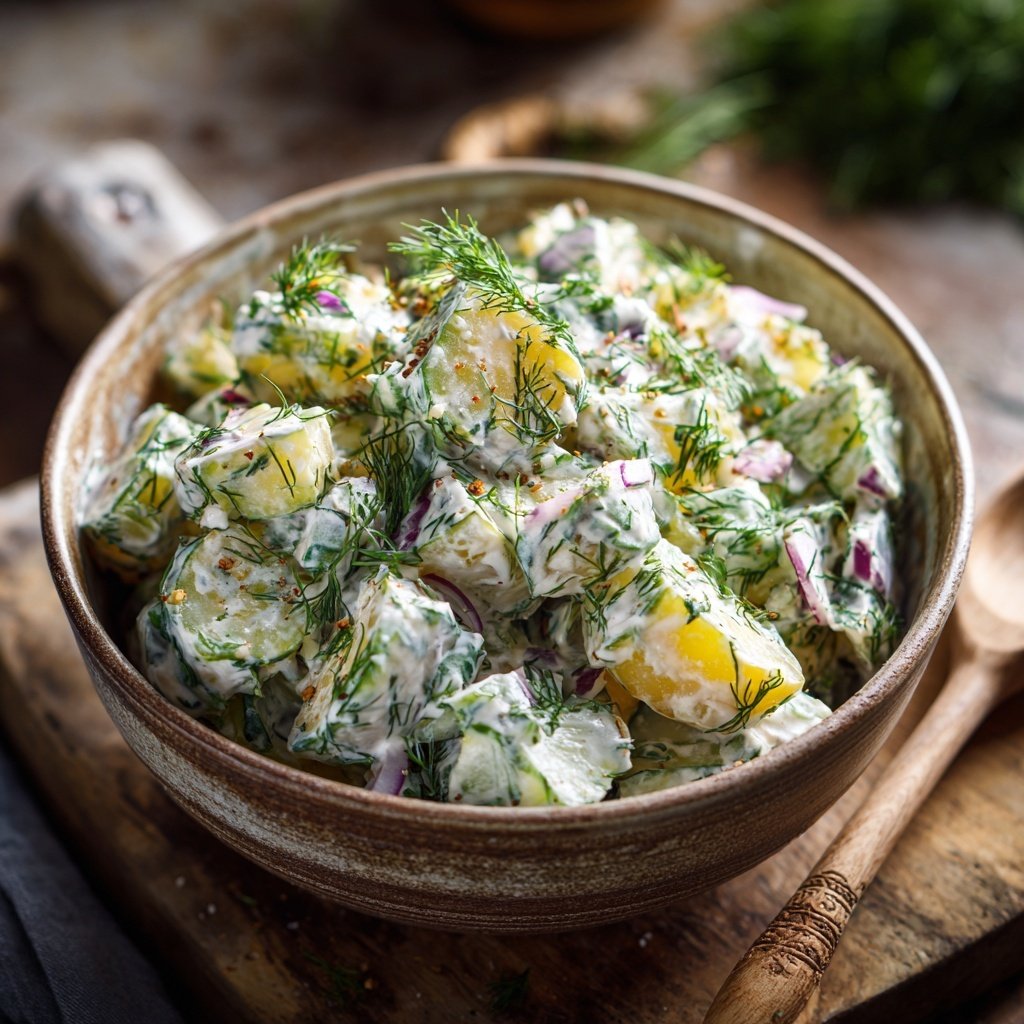 Kartoffel Gurken Salat Zum Grillen Mit Dill