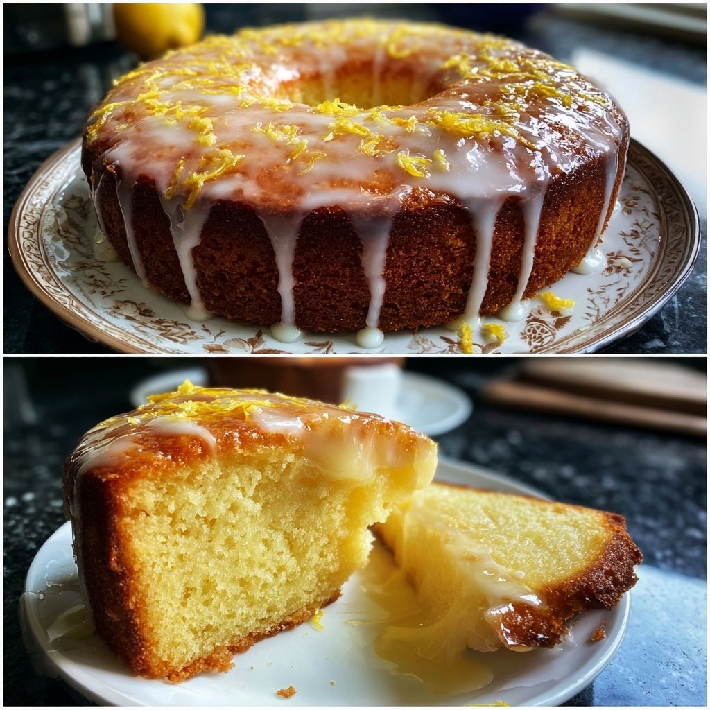 Käsekuchen mit Zitronenguss